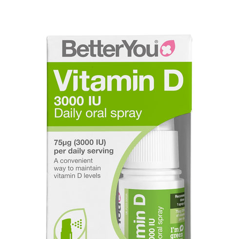 BetterYou Vitamin D3 Spray Liquid Immune Support Supplement, 3000 IU Strength per Single Spray, 0.507 Fl Ounce (100 Sprays), Peppermint Flavour...