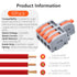 10Pcs Lever Wire Connectors, 1 in 4 Out DIY Mini Quick Terminal Block Compact Splice Electrical Connectors, 24-12 AWG...