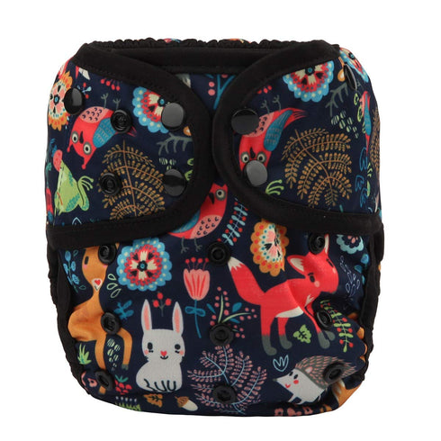 Baby Diaper Cover Nappy One Size 8lbs to 36lbs (Fox Rabbit Owl)...
