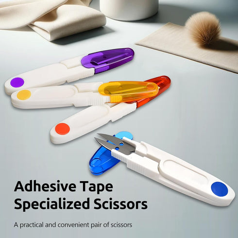 4PCS Compact 4 Inch U Shaped Portable Scissors with Protective Safety Cover for Yarn, Cross-Stitch, Thread, Sewing - Ideal for Craft, DIY, Stitch ...