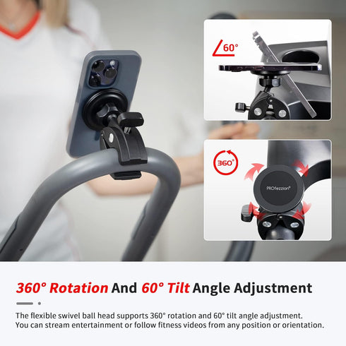 Phone Holder Mount Magnetic Accessories: Fitness Equipment Gym Motorcycle Handlebar, Exercise Bike, Treadmill, Stroller, Cart, for Magsafe iphone ...