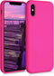kwmobile Case Compatible with Apple iPhone Xs Case - Slim Protective TPU Silicone Phone Cover - Neon Pink...