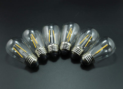 BRIMAX 6 Pack 2W LED Light Bulbs, Plastic LED Filament Bulb, 2700K Warm White, Equivalent to 11w/20w/25w, E26 Medium Base, S14 Edison Light Bulbs ...