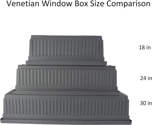 The HC Companies 18 Inch Venetian Rectangular Window Planter Box - Lightweight Plastic Indoor Outdoor Plant Pot with Drainage for Windowsill, Herb...