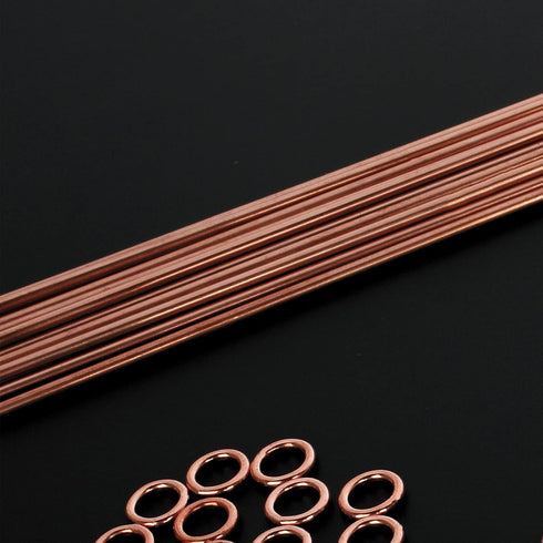 BLUEFIRE 40 pcs 1/2 lb Bare Brass Brazing Rods Easy Flow Solid Round Sticks Diameter 1/16” x Length 14” Copper Zinc Tin Silicon Alloy Simple DIY S...
