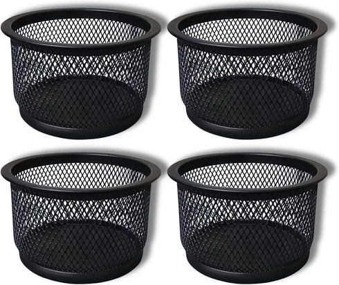 Paperclip Holder Metal - 4 Pack Paper Clip Holder for Desk Stackable Black Mesh Paperclip Holders Desk Non-slip Space-saving Slim Design Premium S...