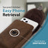Hengwin Genuine Leather Vertical Cell Phone Holster Fits for iPhone 15 Pro Max 14 Pro Max 13 Pro Max 12 Pro Max Samsung Galaxy A15 A14 A54 S24 Ult...