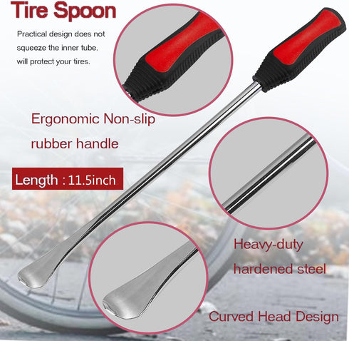 11.5" Tire Spoons Motorcycle Dirt Bike Tire Changing Tools Iron Set,Tire Spoon Levers Tire Changer Kit for ATV Lawn Mower with Tire Spoons, Rim Pr...