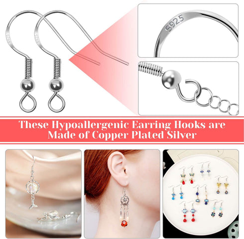 Hypoallergenic Earring Making Kit, Thrilez 3080Pcs Earring Supplies Kit includes Earring Hooks, Earring Backs, Jump Rings, Eye Pins, Earring Posts...