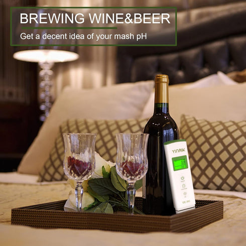 YK-P01 pH Tester Digital pH Meter for Water Hydroponics, Accurate pH Temp Meter with ATC for Pool, Spa, Hot Tub, Indoor Plants, Drinking Water, Wi...