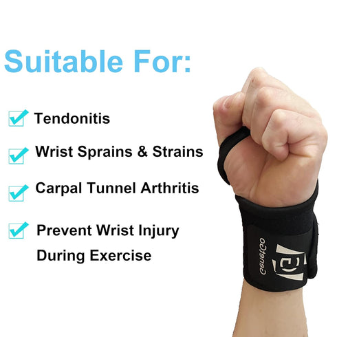 2 Pack Wrist Brace For Arthritis Pain and Support For Carpal Tunnel Relief,Tendonitis,Pain Relief-Adjustable?Wrist Brace Left or Right Hand - Fits...