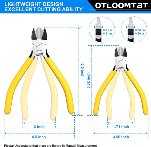 6-In and 5-In 2 PCS Ultra Sharp Compact Wire Cutters with Long Flat Nose Pliers Ideal for Cutting Crafts, Flowers, Plastics, Appliances and Any Cl...