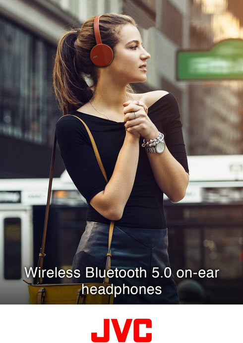 JVC HA-S23W Wireless Headphones - On Ear Bluetooth Headphones, Foldable Flat Design, 17-Hour Long Battery Life (Blue)...