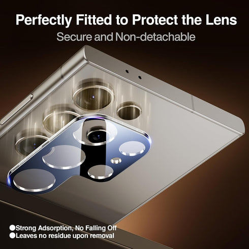 SmartDevil 3-Pack Camera Lens Protector for Samsung S24 Ultra, (Not Fall Off) Clear Tempered Glass, 9H Hardness Accessories...