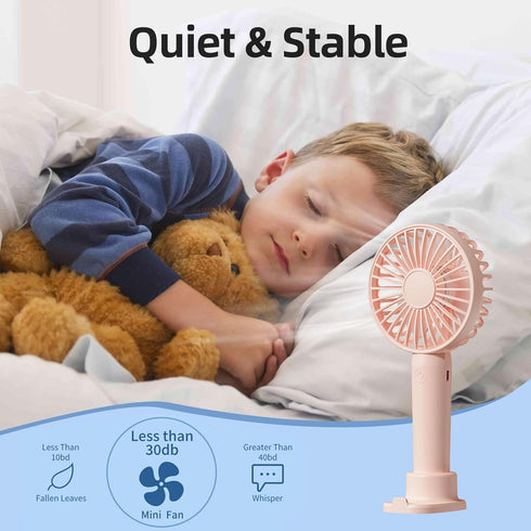 Handheld Mini Fan Portable Personal: 3000mah Rechargeable Small Hand Held Cooling Fans Blow Cold Air for Men Women Kids Compat Face Makeup Fan Tra...