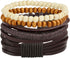 MILAKOO 26Pcs Black&Brown Braided Leather Bracelet for Men Women Cuff Beaded Bracelet Adjustable...