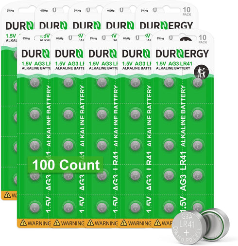 LR41 Batteries 100 Pack, 384 392 Watch Battery 1.5 Volt Alkaline Battery, AG3 Button Cell Battery...