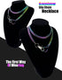 paloli Women's Slip Chain Rainbow Heart O-Ring Chunky Chain Necklace, Rays Cuban Long Layered Jewelry, Adjustable Lariat Y-Necklace Heart Loop Cho...