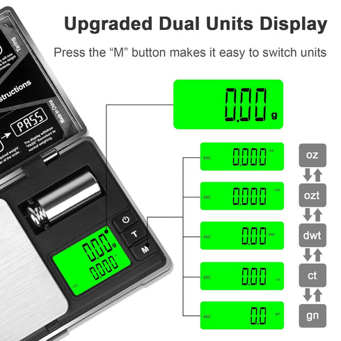 Fuzion Gram Scale, CASH-200 Digital Pocket Scale, 0.01g Digital Grams Scale, Jewelry Scale, Small Food Scale Mini Gram Scale with Upgraded Display...