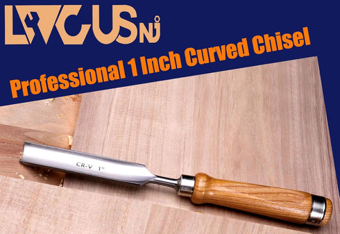 1"(25mm) Wood Chisel for Woodworking,Semicircle Edge CR-V Steel DIY Woodworking Handle Carpentry Gouge Tools...