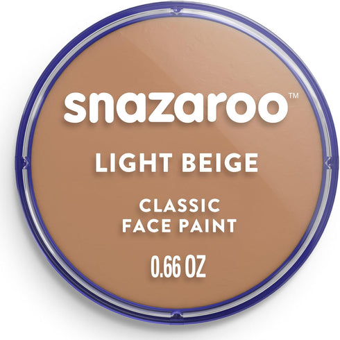 Snazaroo Classic Face and Body Paint, 18.8g (0.66-oz) Pot, Light Beige...