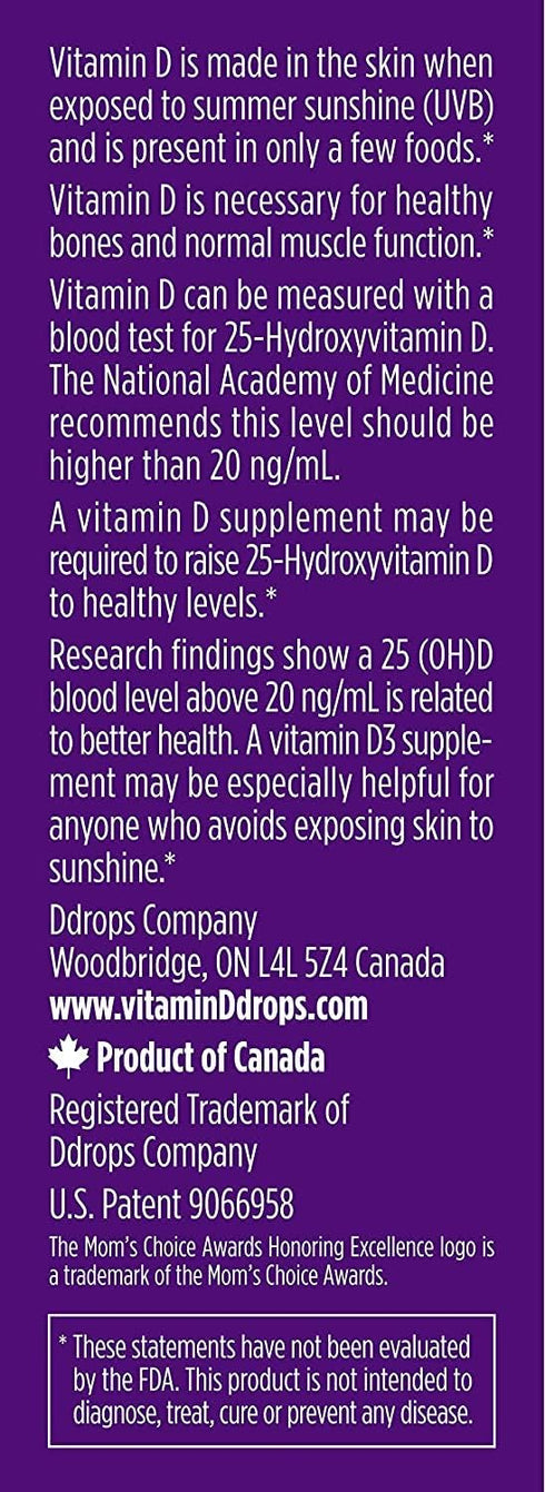 Ddrops Kids Booster 600IU 100 Drops - Daily Liquid Vitamin D for Kids. Support Strong Bones & Immune System in Children. No Preservatives, No Suga...