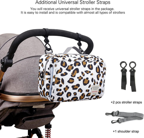 MOMIGO Baby Diaper Bag Stroller Bag With Snack Cooler Bag - Diaper Caddy Tote Baby Stroller Bag Nursery Storage Bin for Diapers, Wipes & Toys Mini...