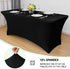 Obstal Spandex Table Cover 6ft Fitted Tablecloth Rectangular - Black Rectangle Folding Table Cloth for Birthday Party Wedding Banquet, 72L x 30W I...