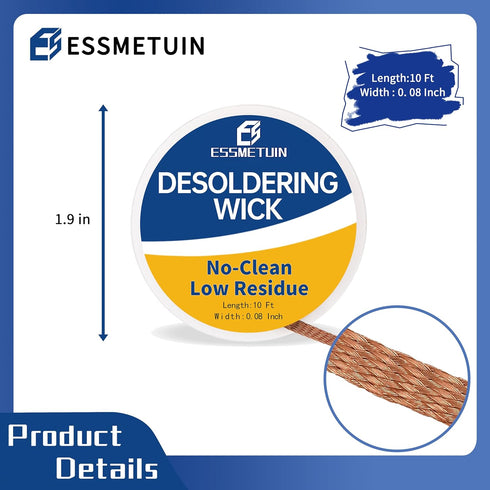Desoldering Wick and Soldering Flux Paste for Electronics Repair, No Clean Flux, Solder Removal Kit...