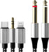 4.26FT MFi Certified Lightning to 1/4 Inch Audio Adapter Cable, Within 1/4 to USB C, 3.5mm to TS Audio Cable, DAC Chip Include, 3-in-1 Stereo 1/4 ...