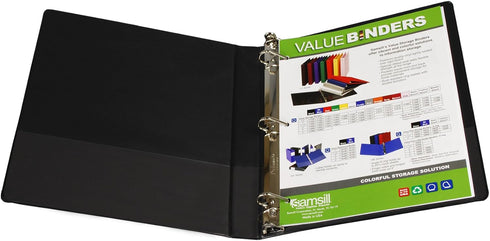 Samsill Economy D-Ring View Binder - 1-Inch, Black (16730)...