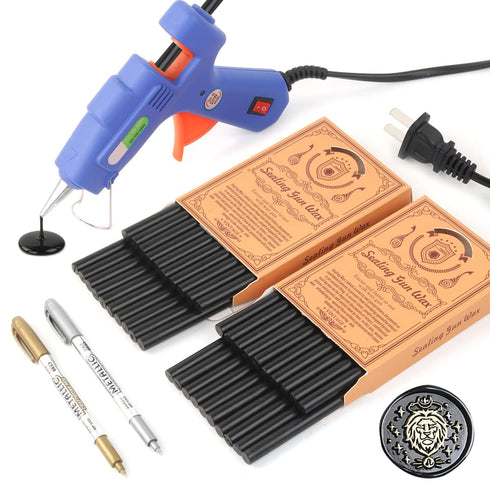 Wax Seal Kits, Wasole 40Pcs Gold Sealing Wax Sticks with Glue Gun + 2Pcs Wax Seal Pens for Wax Seal Stamp, Great for Wedding Invitations, Birthday...