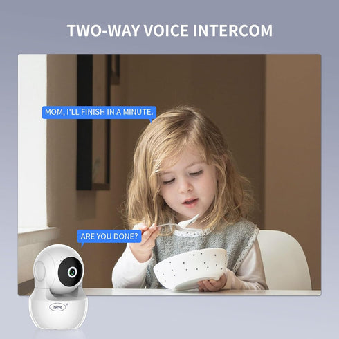 WiFi Security Home Camera?Baby Monitor Wireless IP Camera with Night Vision Two Way Audio Cloud Storage? Supports 5G WiFi?up to 128GB?White? indoo...