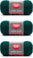 Red Heart with Love Evergreen Yarn - 3 Pack of 198g/7oz - Acrylic - 4 Medium (Worsted) - 370 Yards - Knitting/Crochet......