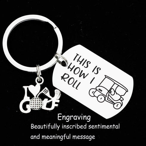 Kivosliviz Golf Gift Golfer Keychain How I Roll Golfers Keychains Gift for A Golfer Lover...