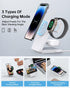 3 in 1 Foldable Magnetic Wireless Charging Station with PD 20W USB-C Adapter, Compatible with MagSafe, Magnetic Charger Stand for iPhone 15/14/13/...