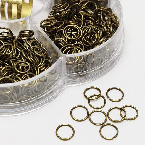 Chenkou Craft 1 Box 6 Sizes 2000pcs Open Jump Ring & Ring Jewelry Keychain Making Tool (Silver-Mix, Bronze)...