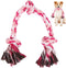 Dog Rope Toys, 3 Knots Chew Rope Toy for Small, Medium and Large Dogs, Natural Cotton Dog Pull Rope for Tug of War and Teeth Cleaning (Pink)...