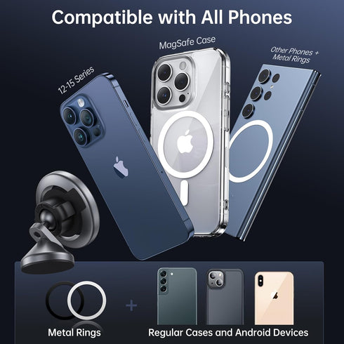 SYNCWIRE for MagSafe Car Mount - 360° Rotation Magnetic Phone Holder for Car Dashboard, Strong Magnets Car Phone Holder Mount Compatible iPhone 15...