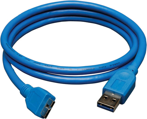 Tripp Lite U326-003 USB 3.0 Super Speed 5Gbps (A Male to Micro B Male) Device Cable (3 Feet, Blue)...