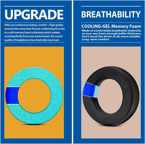 Replacement Earpads Compatible with LucidSound LS20 LS25 LS30 LS40 Headset, Ear Pads Cushions with High-Density Memory Foam (Cooling Gel Fabric)...