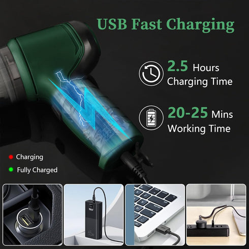 Handheld Car Vacuum Cleaner, 8000PA High Power Handheld Vacuum Cordless, 3 in 1 Portable Car Vacuum Cordless, Rechargeable Mini Vacuum Cleaner for...