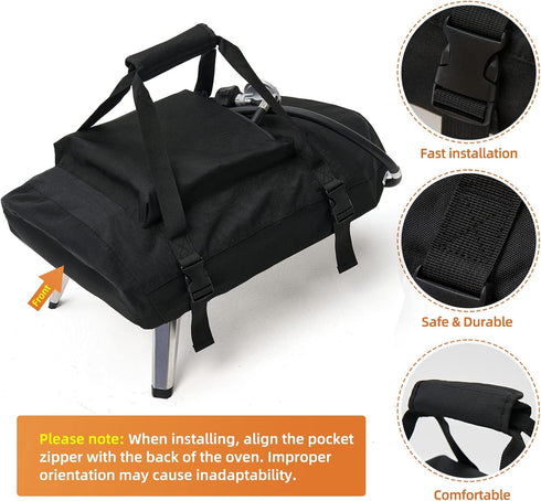 Carry Cover for Ooni Koda 12 inch Pizza Oven, NOELIFE Pizza Oven Cover with Pockets for Pizza Oven Accessories (Black)...