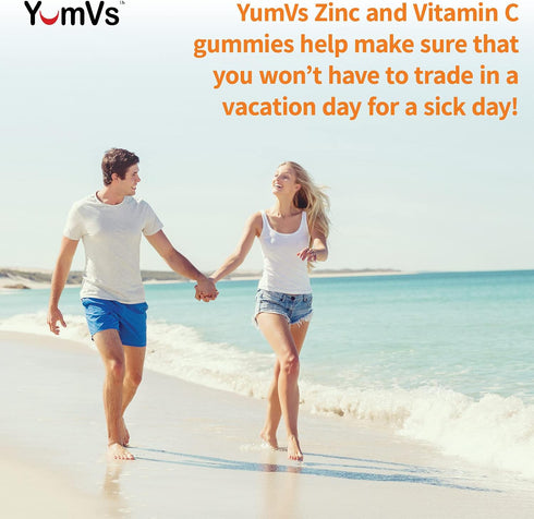 Zinc Vitamin C and Echinacea Gummies for Adults and Kids by YumVs | Chewable Gummy - Vegetarian, Halal, Kosher | Orange Flavor - 60 Count...