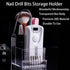 Nail Drill Machine & Bits Holder Storage Case,Transparent 10 Holes Nail Drill Grinding Bit Organizer Nails Manicure Tools Display Box for Nail Sal...