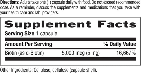 Country Life - Biotin High Potency, 5 mg - 60 Vegan Capsules...