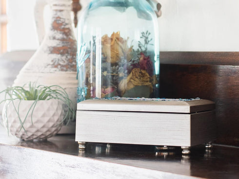 Cottage Garden Granddaughter Jeweled Silver Finish Petite Music Box Plays You are My Sunshine...
