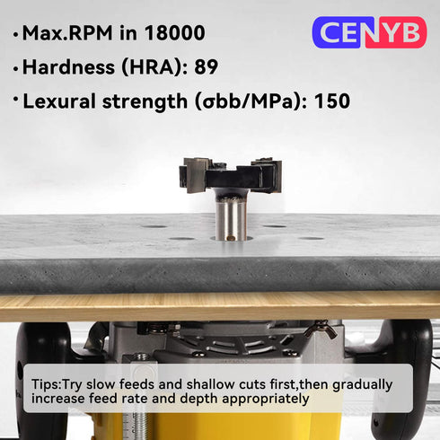 CNC Spoilboard Surfacing Router Bits,4 Wings 1/2" Shank 2" Cutting Dia Flattening Router bit for Woodworking Tools...
