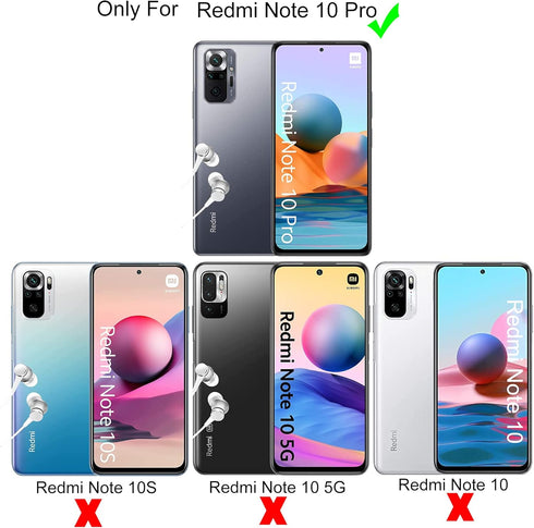 Ibywind Screen Protector For Redmi Note 10 Pro 4G (6.67 Inches) with 2Pcs Tempered Glass,1Pc Camera Lens Protector,1Pc Backing Carbon Fiber Film [...