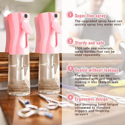 Refillable Spray Container, Spray Bottle, Fine Mist Spray Bottle for Hair, Ultra-Fine Continuous Spray Bottle for Skincare, Plant Care, Pet Groomi...